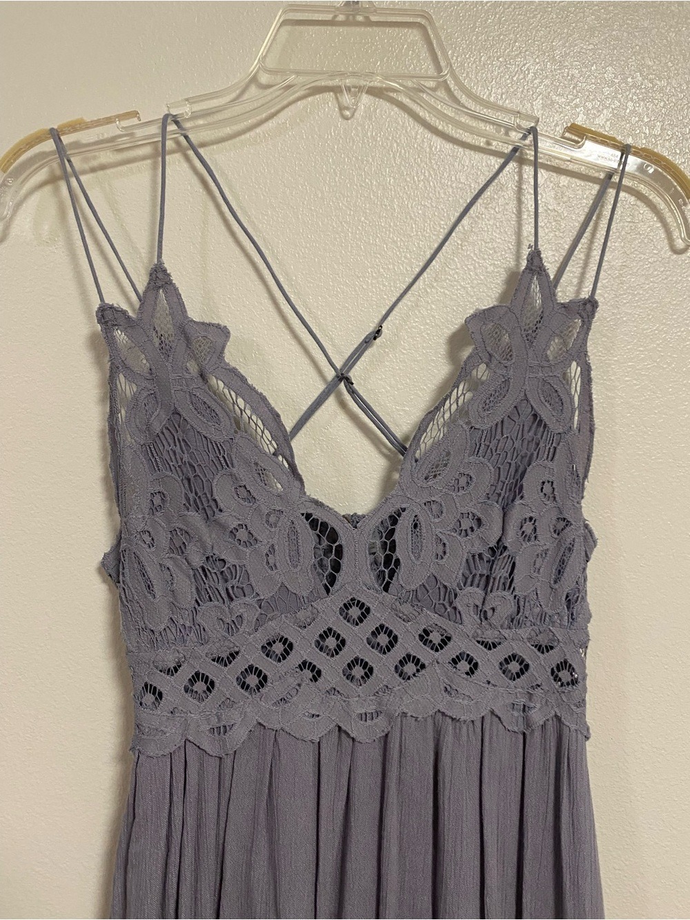 Free People One Dress Women Size XS Purple Slate Adella Maxi Slip Dress Boho - Picture 6 of 15